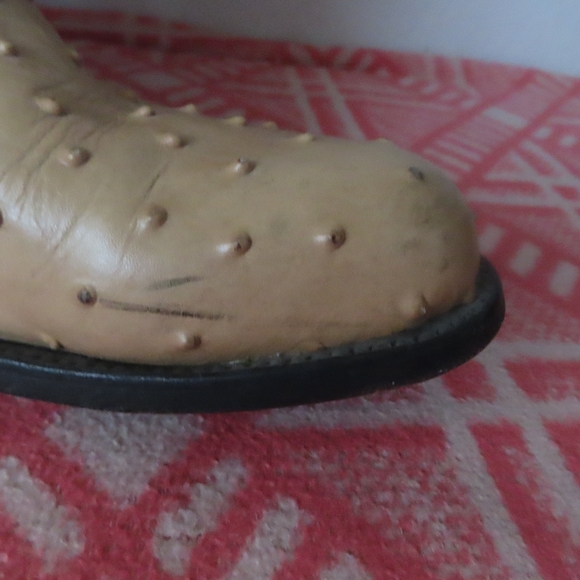 vintage Rogers Boots Western Cowboy Ostrich - Cream White - Size 10.0 - Picture 3 of 12